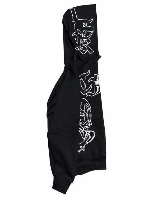 Blk-Rosary hoodie