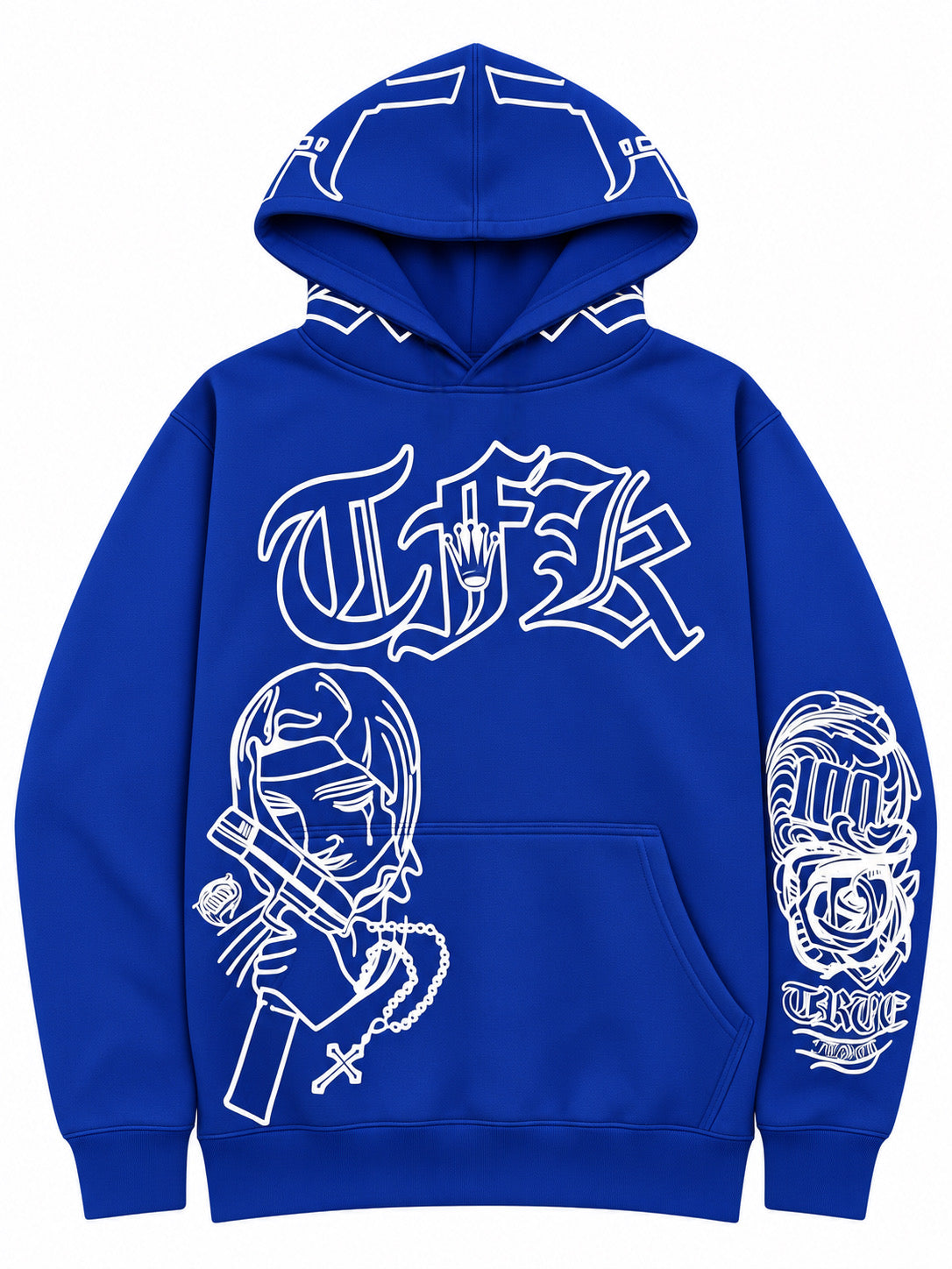 Blue-Flocker hoodie