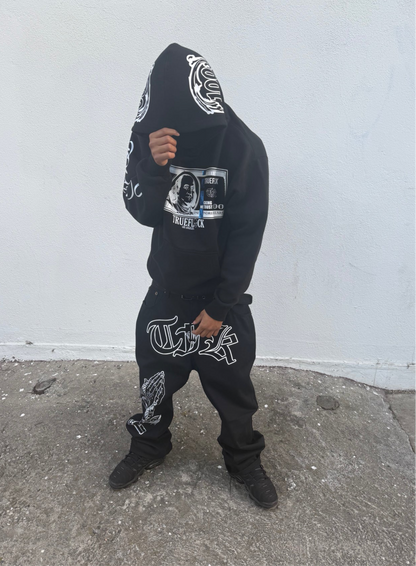 Blk flocker jeans
