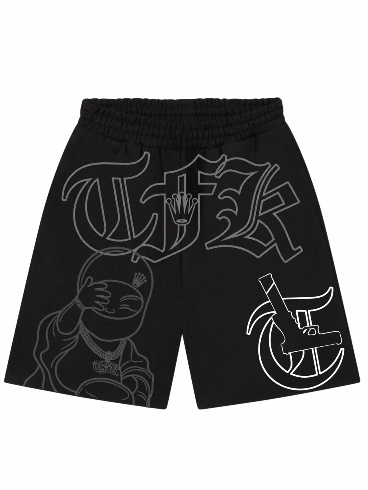Blk-Buddha Flocker Shorts