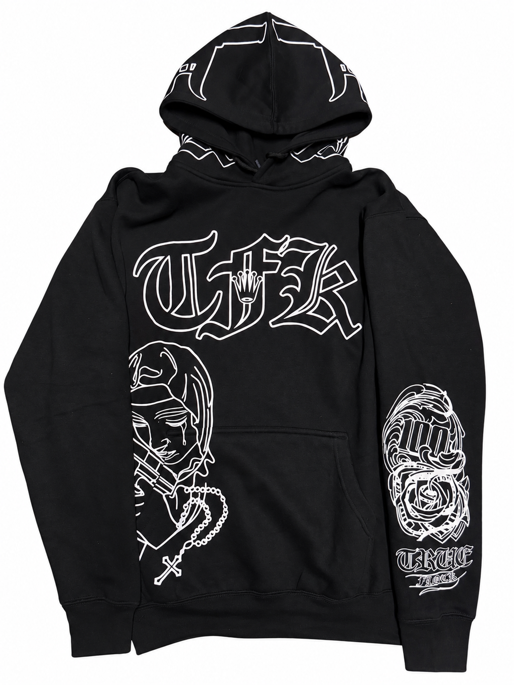 Blk-Rosary hoodie