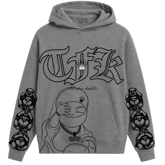 Grey-Buddha hoodie